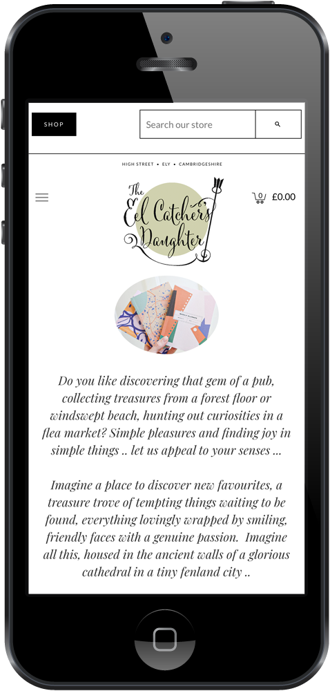 The Eel Catcher's Daughter website mobile view